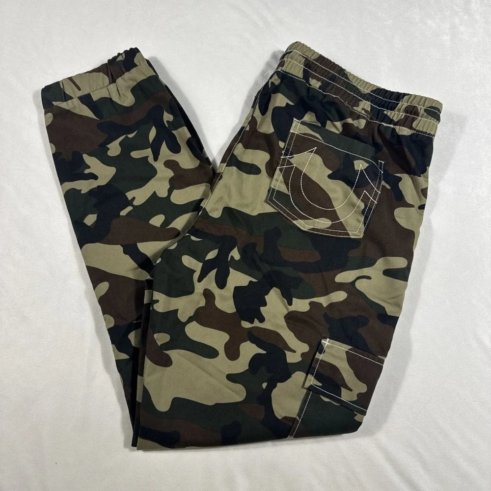 True Religion Jogger Mens Large Camo Cargo‎ Hunting Elastic Waist Stretch NEW